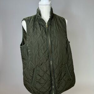 Olive Quilted Vest by Old Navy